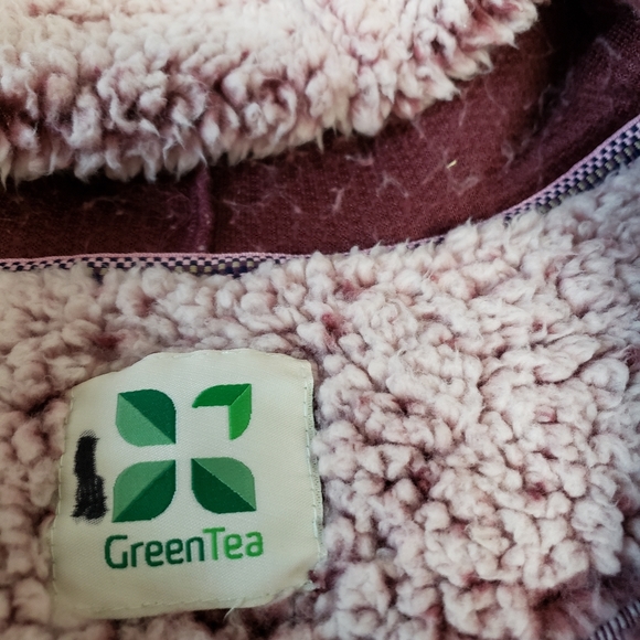 Green Tea sherpa cardigan small medium - Picture 5 of 6